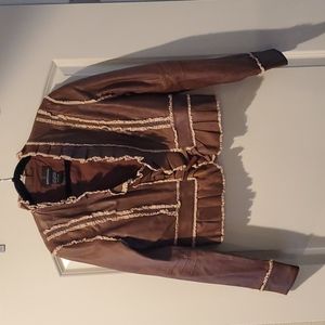 Leather brown jacket